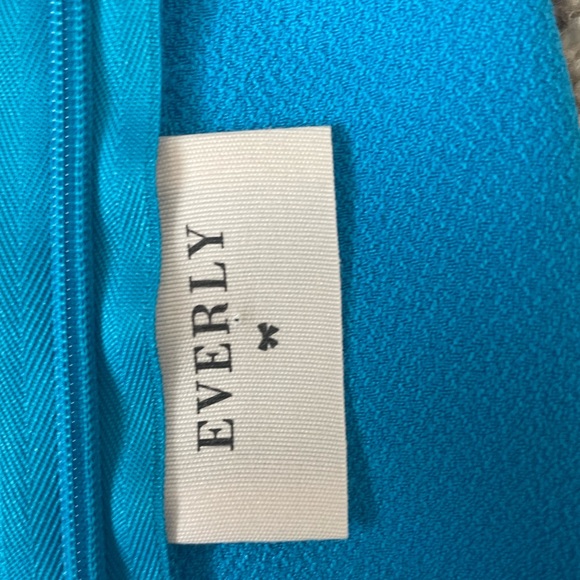 Everly Scalloped Trapeze Dress, Blue, Small - Picture 2 of 3